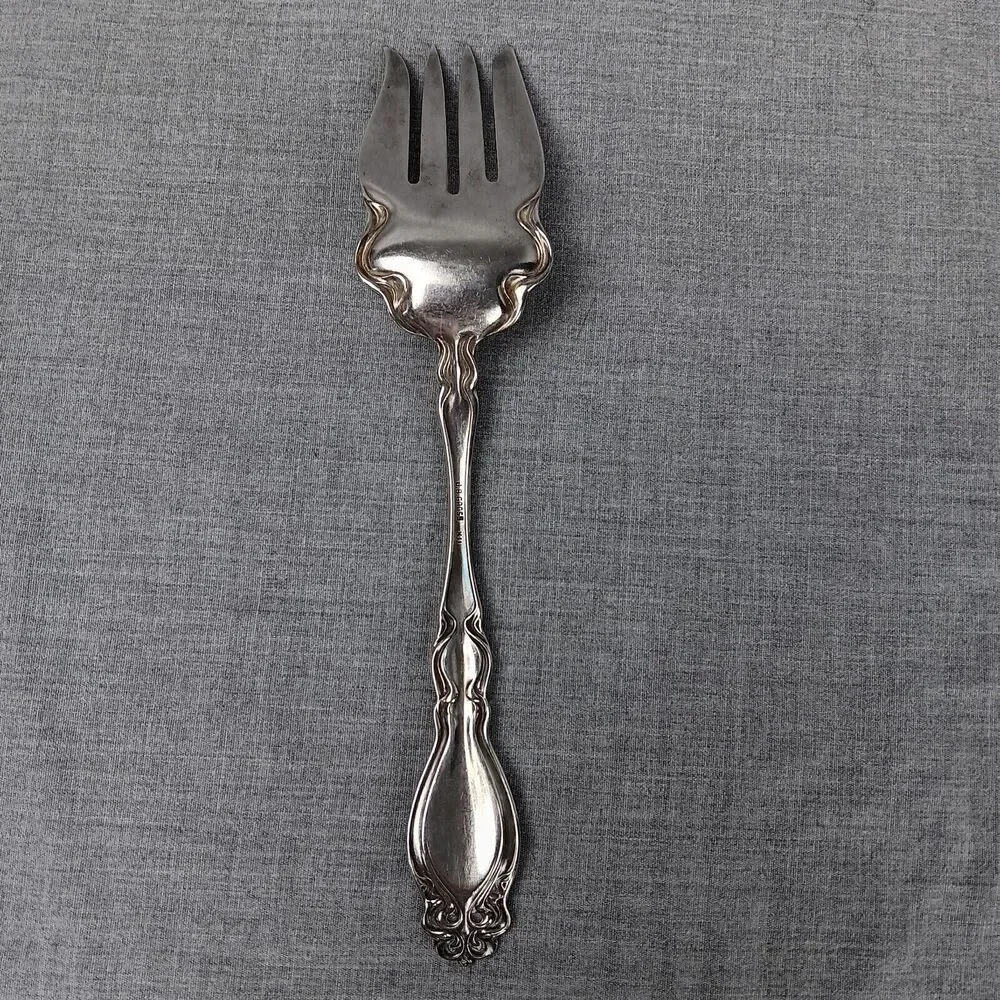 J.B.Cross Silver Plate Serving Fork Ornate Art Deco Style Vintage Replacement